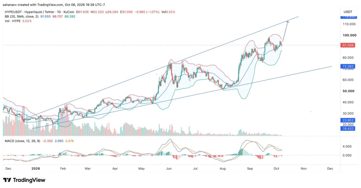 Hyperliquid (HYPE) Price Targets $110 as $10M Burns Amid Supply Risk