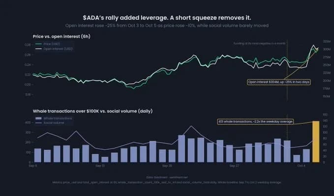ADA Price Breaks Above 200-day EMA as Leverage Builds