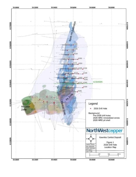 NorthWest Intersects 41.7 Metres of 0.40% Copper and 0.67 g/t Gold (1.13% CuEq) at Kwanika North Pit Extension from 72.6 Metres