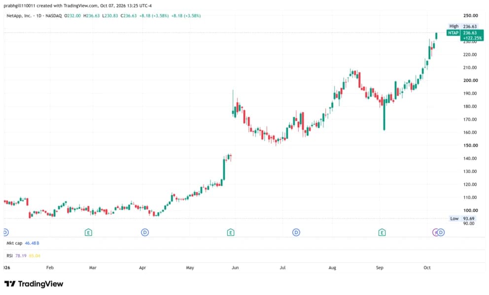NTAP Stock Hits Fresh Record High After Evercore Upgrade: New Products Aren’t Needed For ‘Upside’, Says Analyst