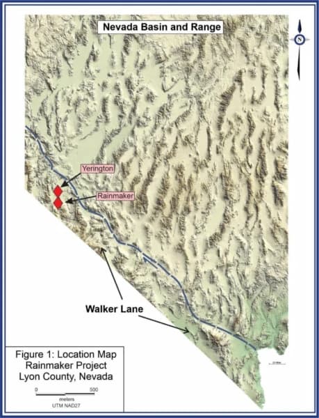 Burrell Resources Enters into Option to Acquire the Rainmaker Copper Project in Yerington Copper Porphyry District, Lyon County, Nevada